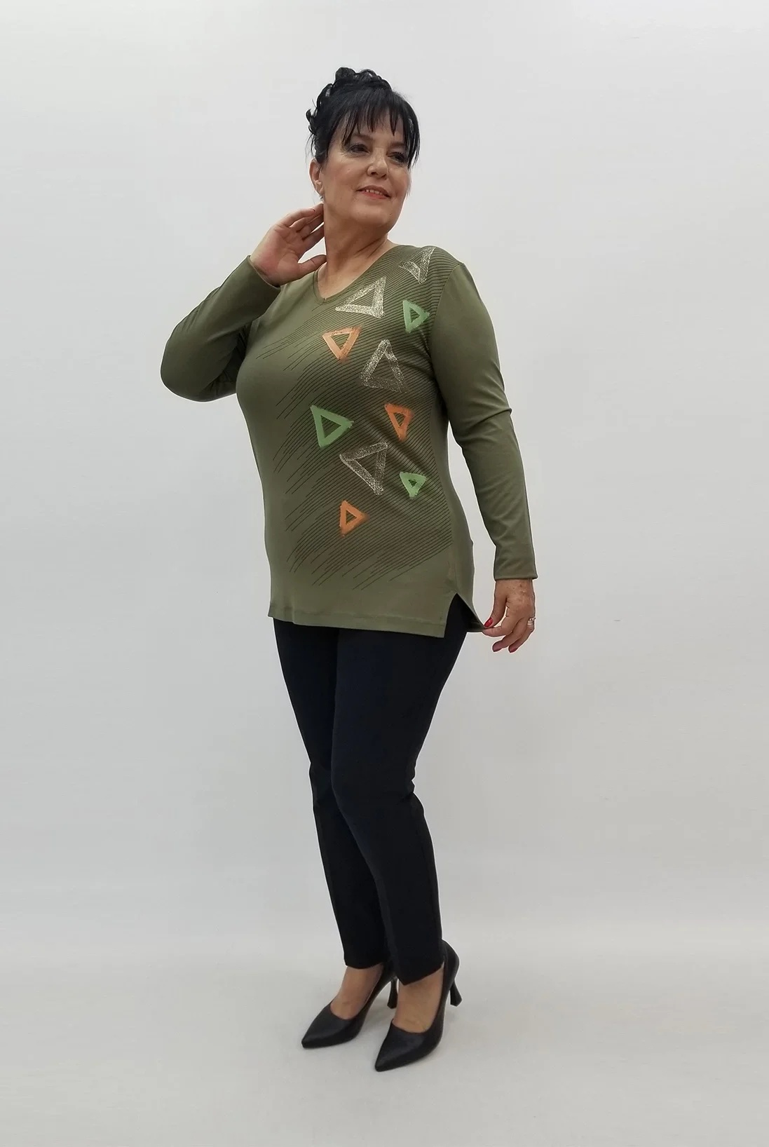 Miraggio Büyük Beden Bluz 98963 HAKİ