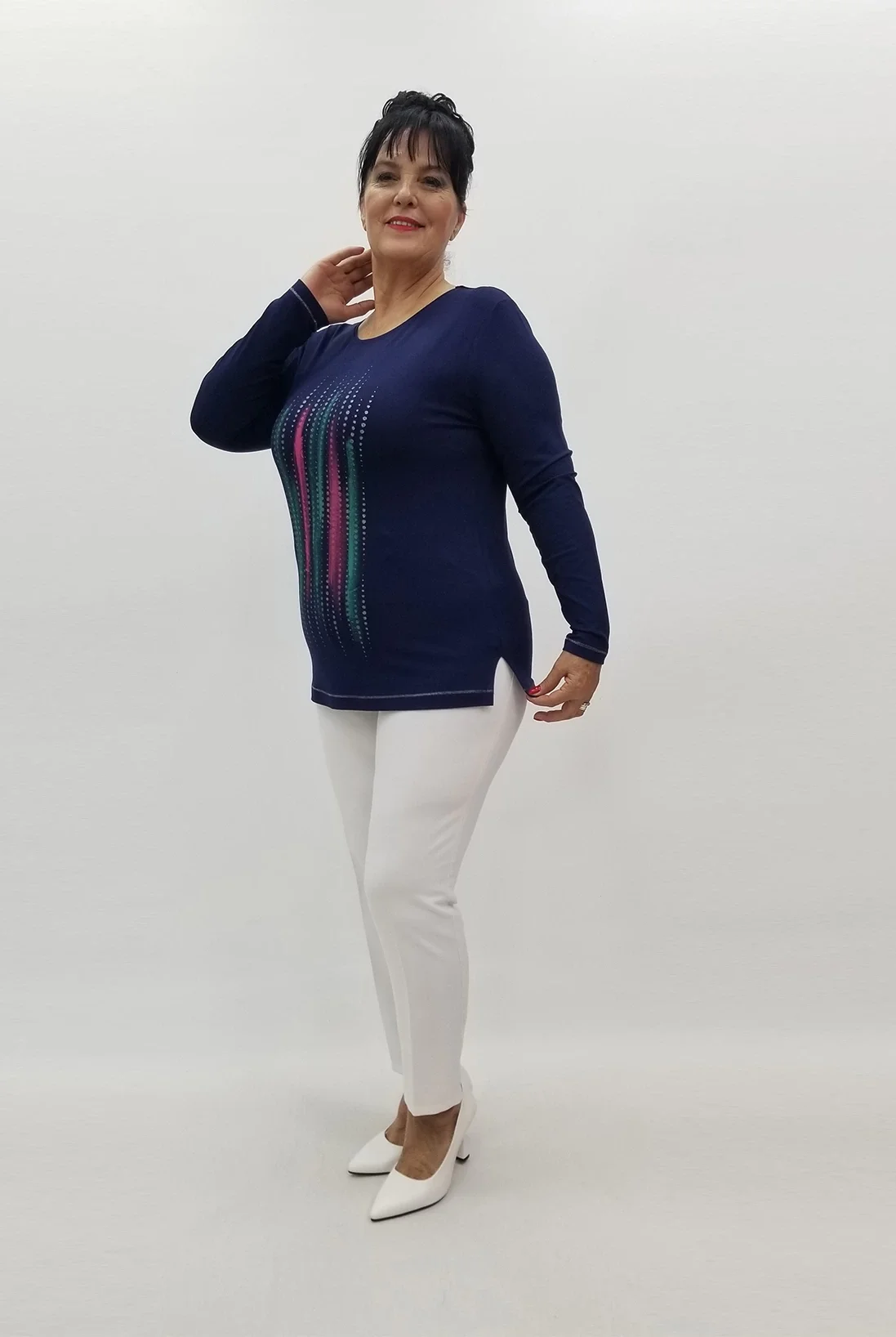 Miraggio Büyük Beden Bluz 98964 LACİVERT