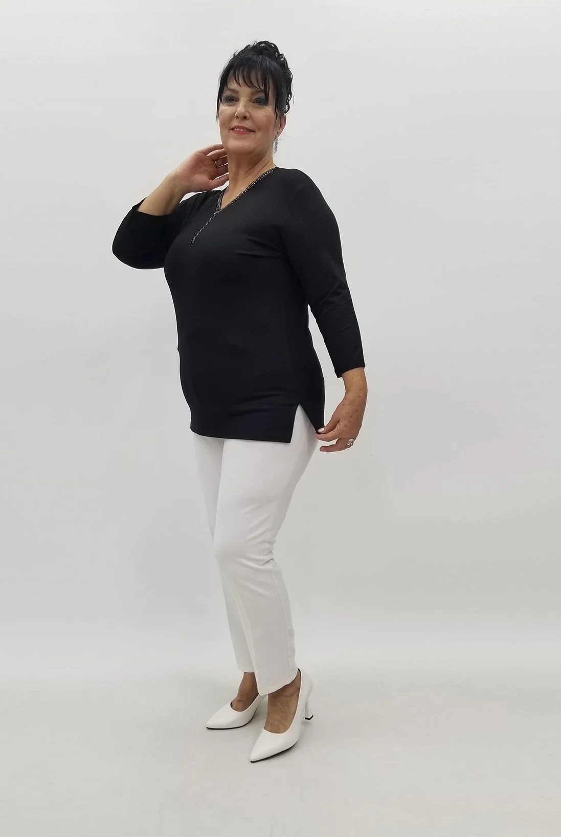 Miraggio Büyük Beden Bluz 99018 SİYAH