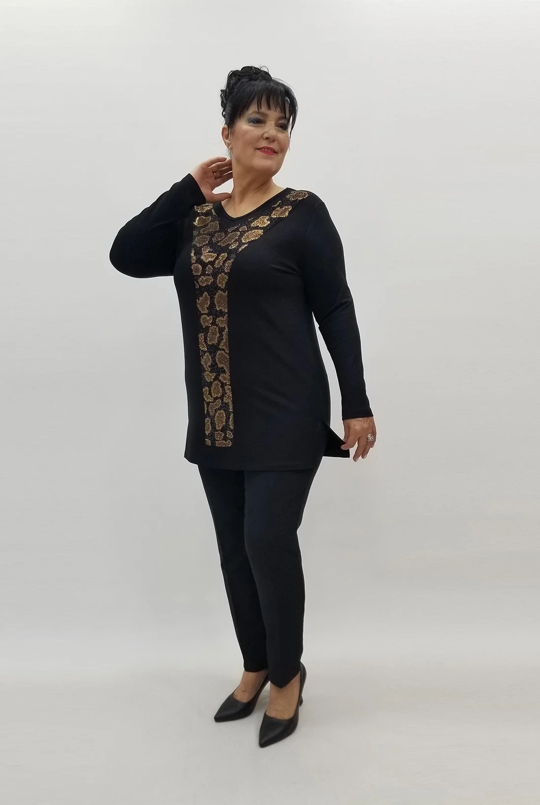 Miraggio Büyük Beden Bluz 99054 SİYAH