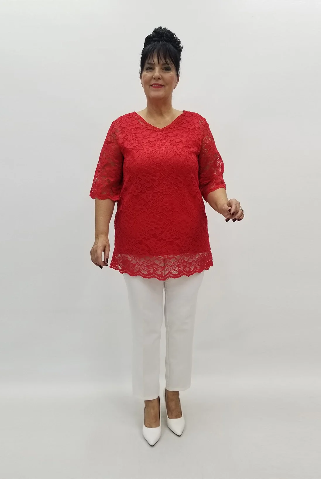 Miraggio Büyük Beden Bluz 99083 KIRMIZI