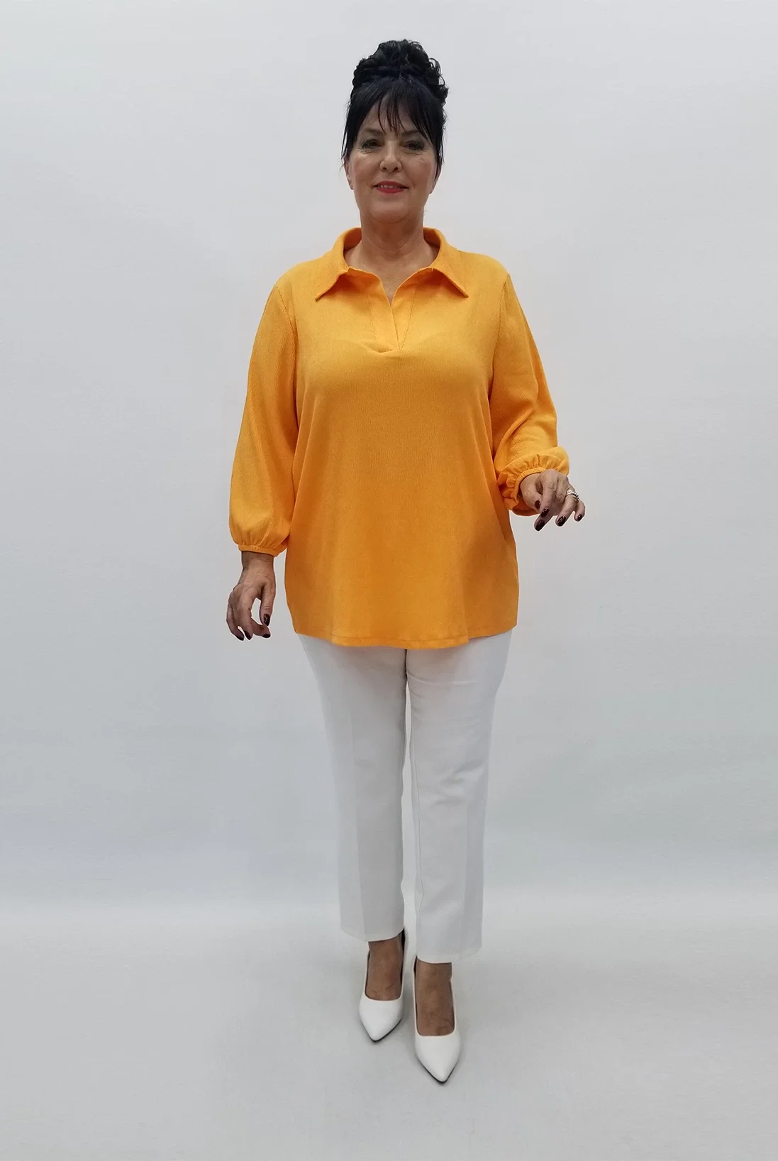 Miraggio Büyük Beden Bluz 99092 TURUNCU