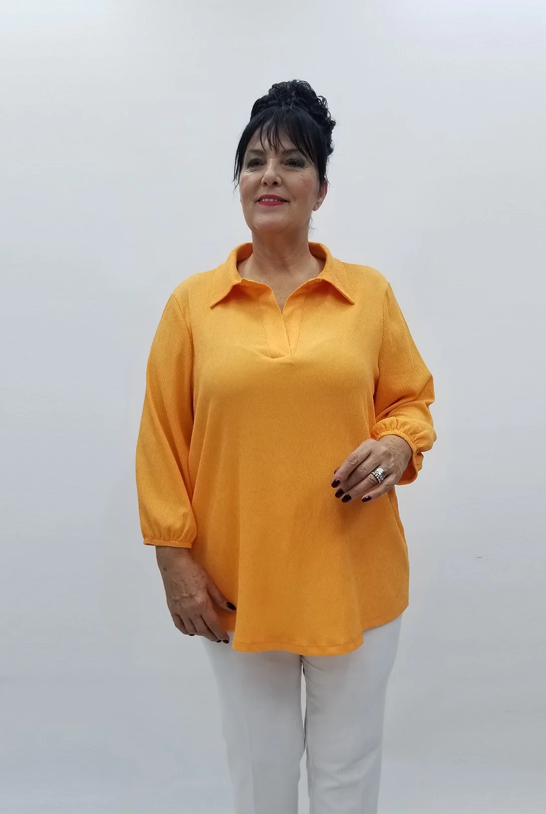 Miraggio Büyük Beden Bluz 99092 TURUNCU