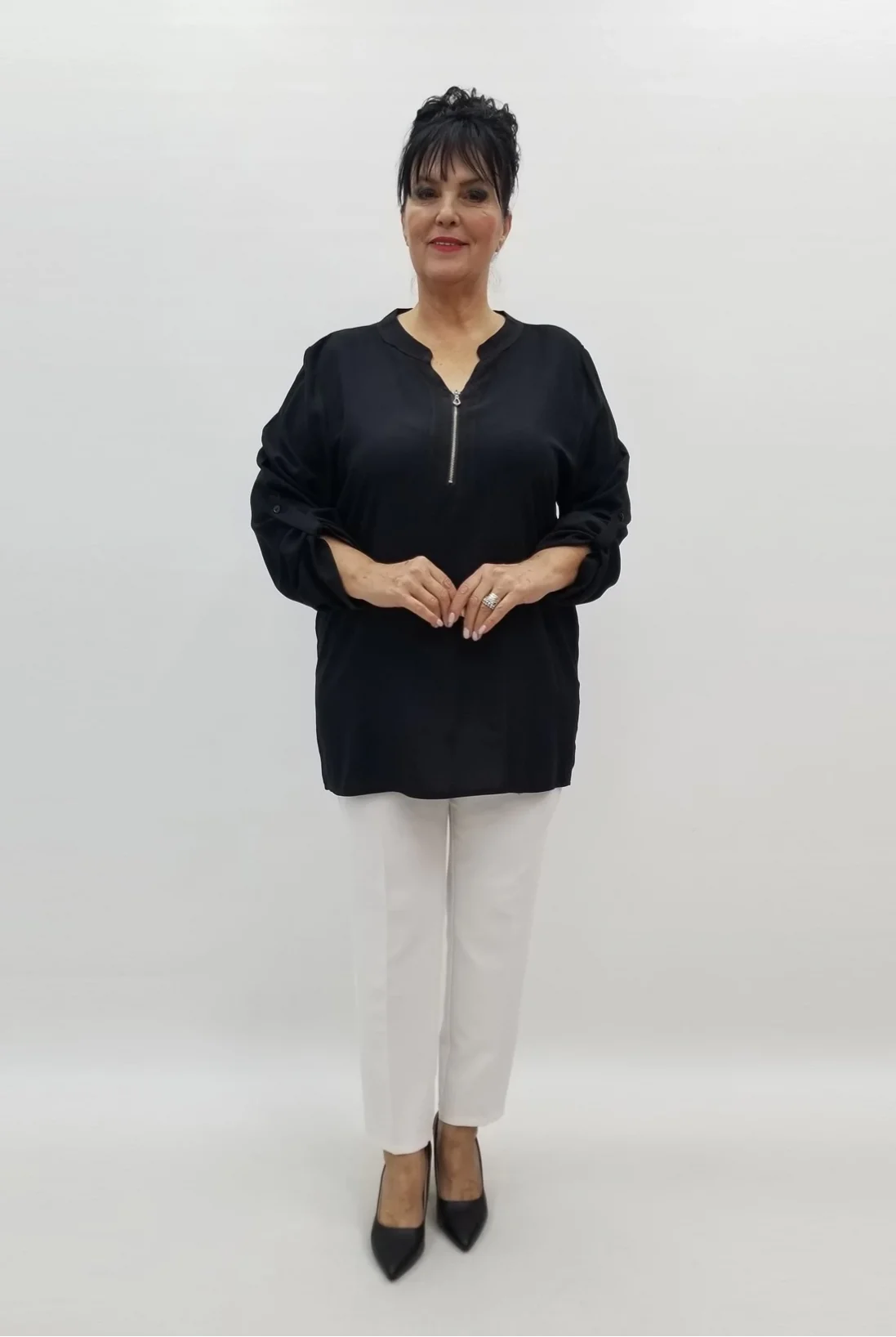 Miraggio Büyük Beden Bluz 99190 SİYAH