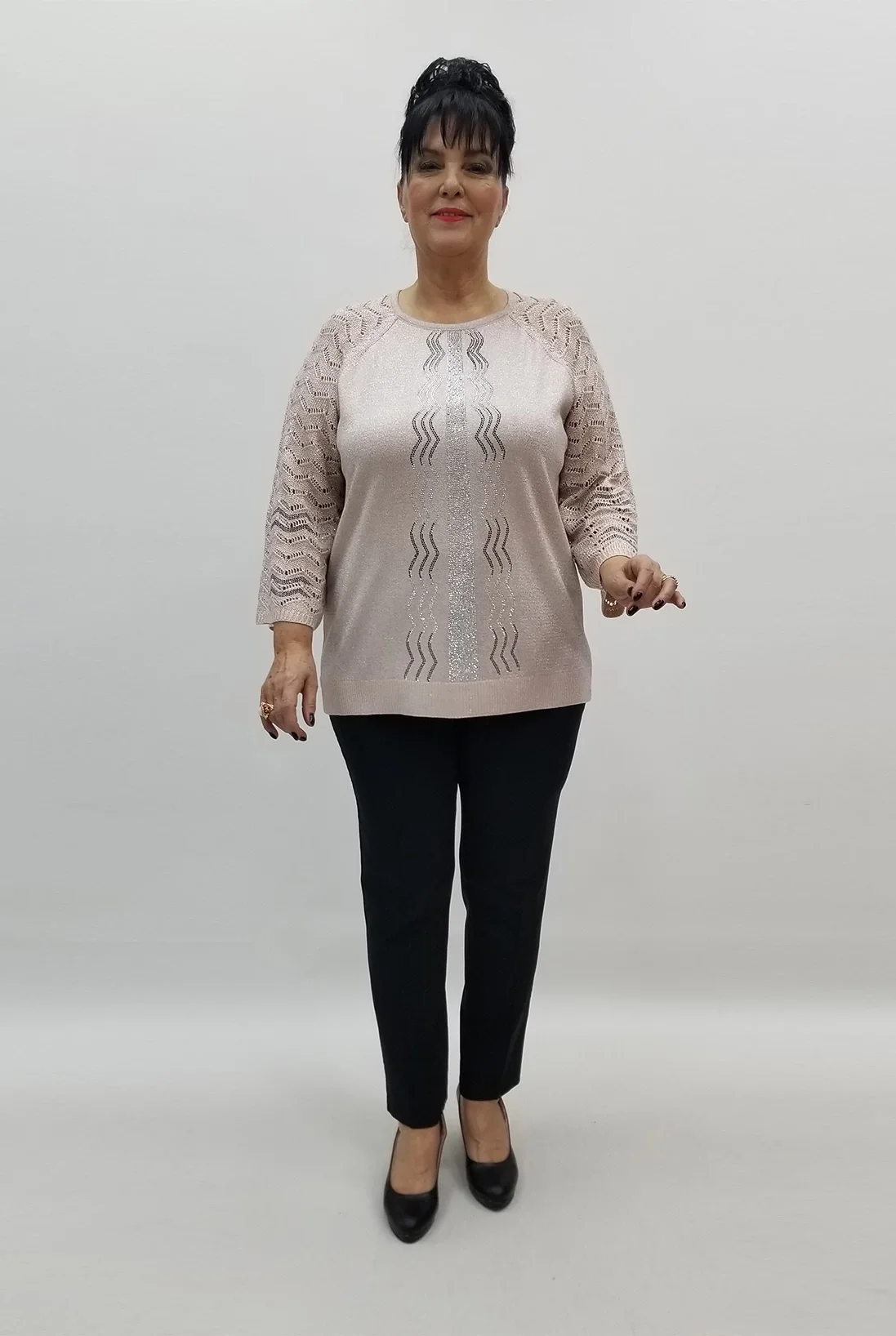 Miraggio Büyük Beden Bluz 99222 PUDRA