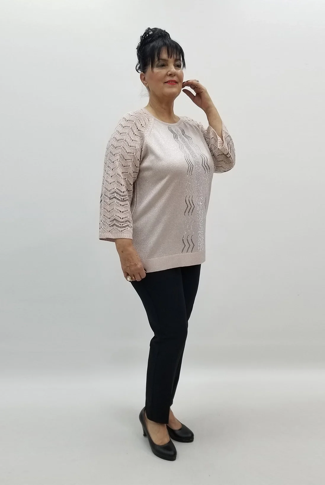 Miraggio Büyük Beden Bluz 99222 PUDRA