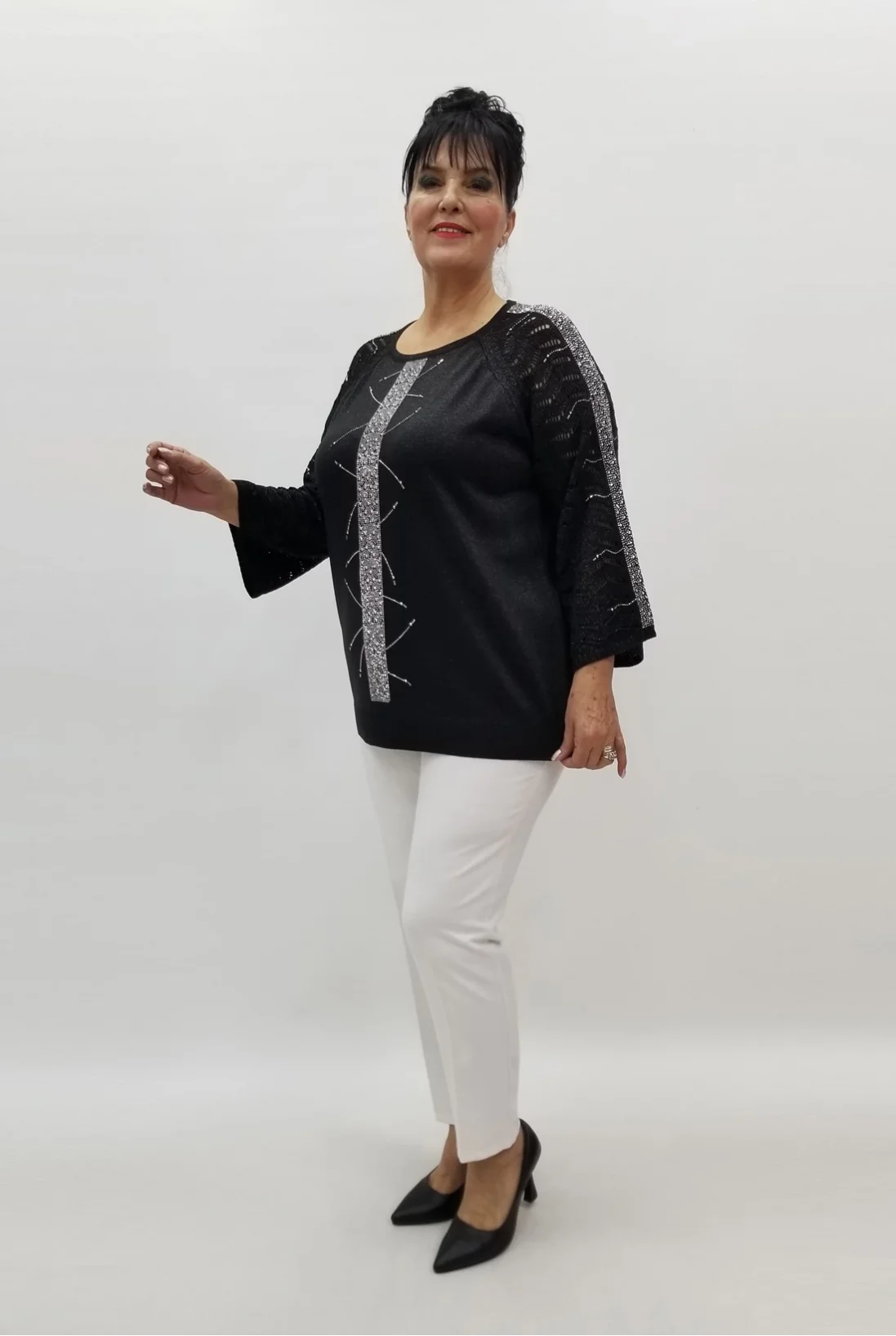 Miraggio Büyük Beden Bluz 99223 SİYAH