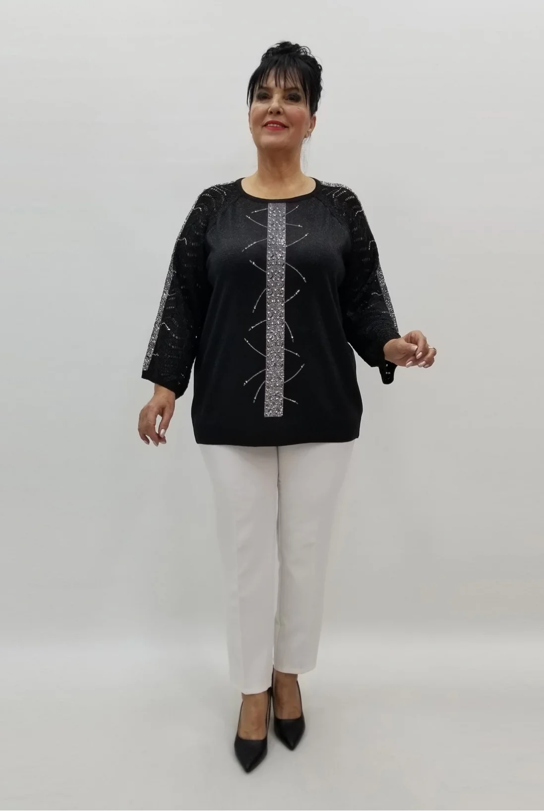 Miraggio Büyük Beden Bluz 99223 SİYAH