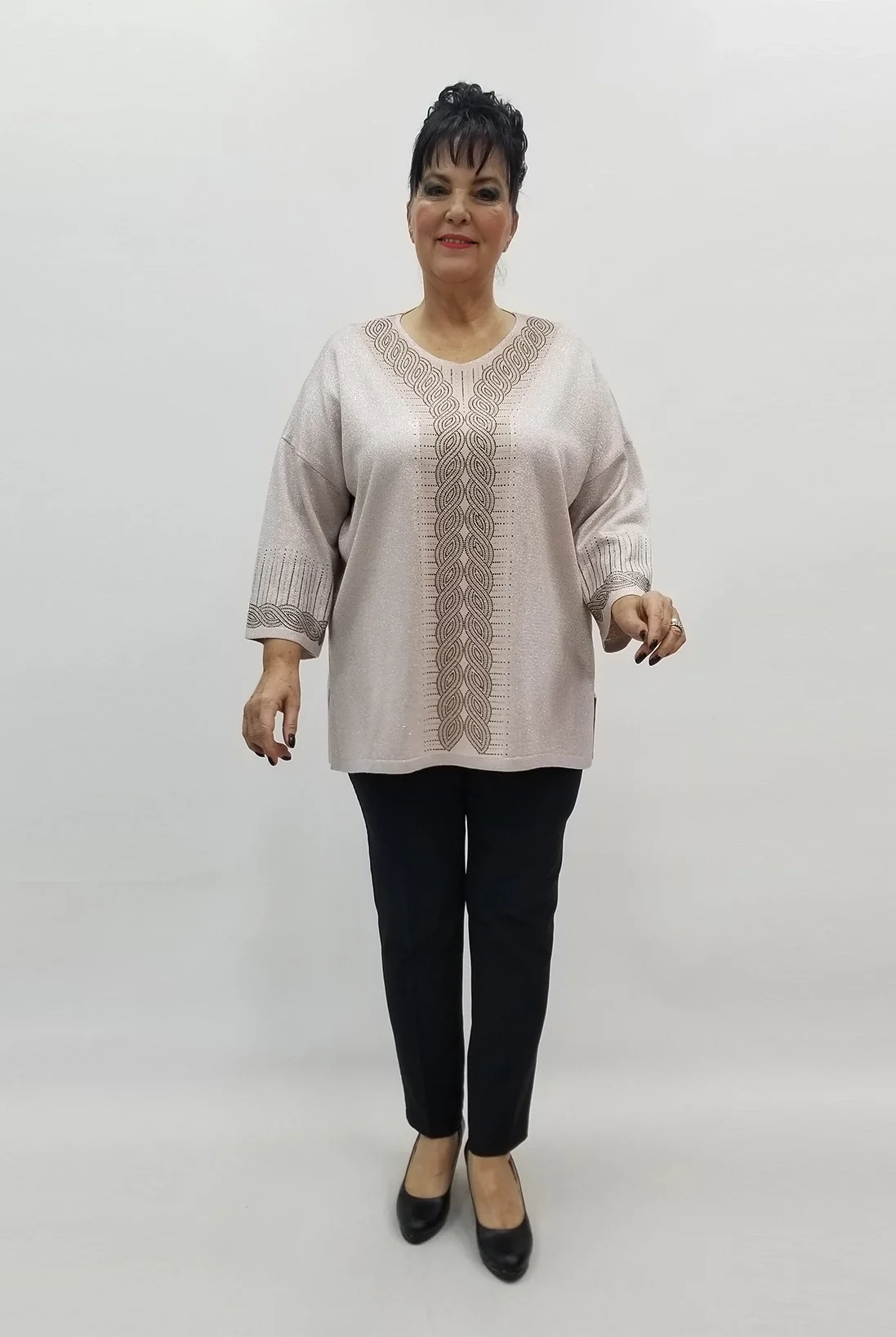 Miraggio Büyük Beden Bluz 99226 PUDRA