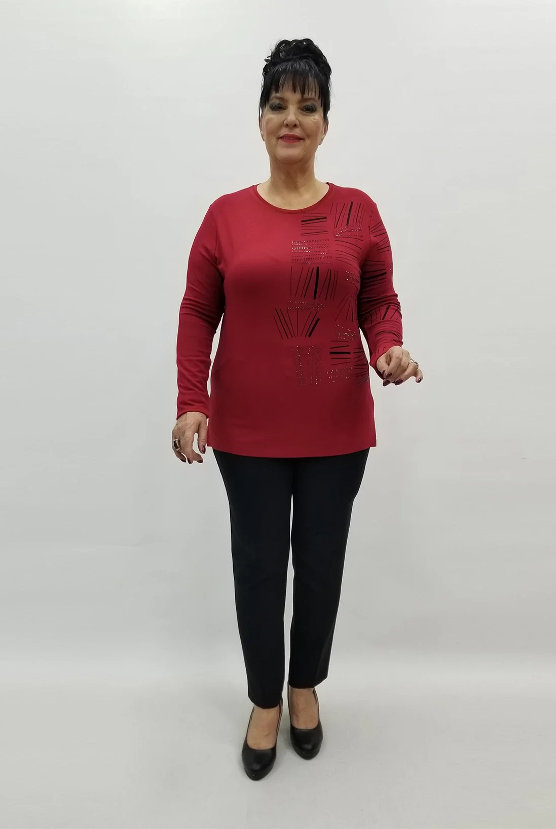 Miraggio Büyük Beden Bluz 99293 BORDO