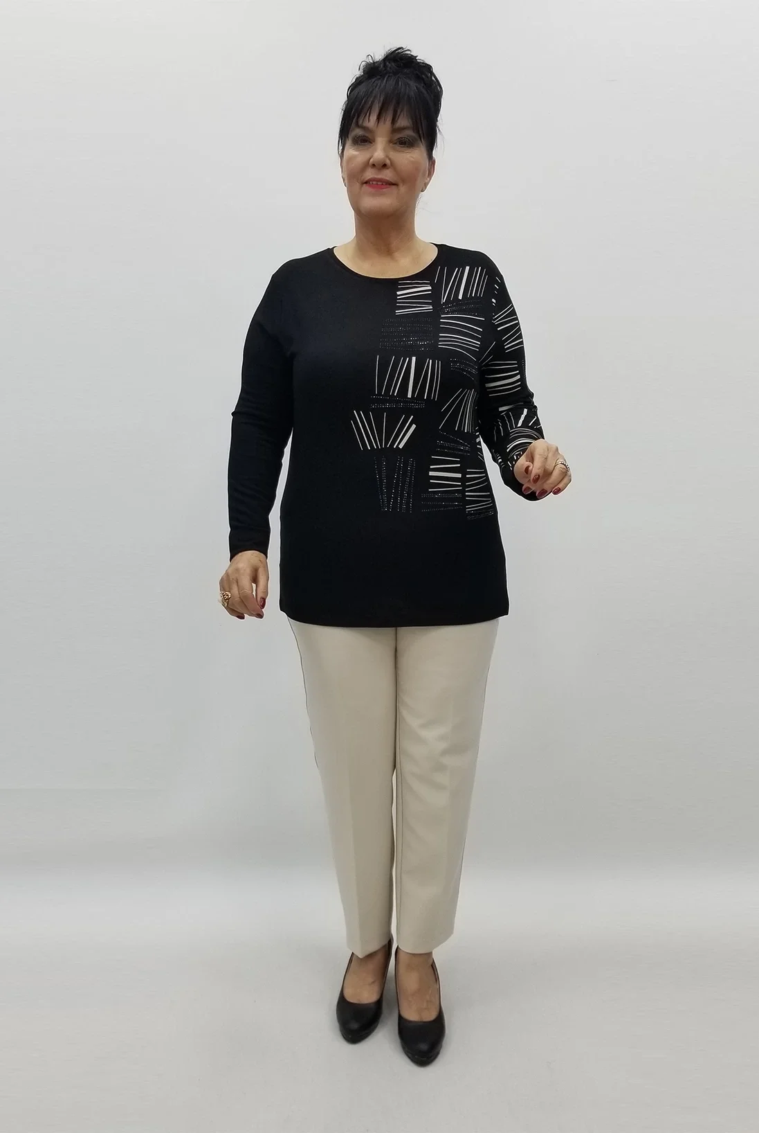 Miraggio Büyük Beden Bluz 99293 SİYAH