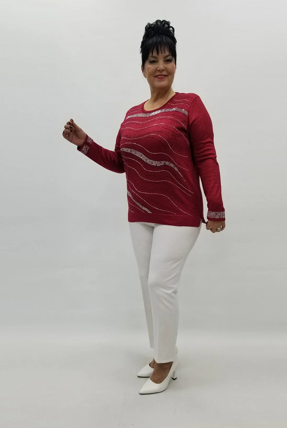 Miraggio Büyük Beden Bluz 99307 BORDO