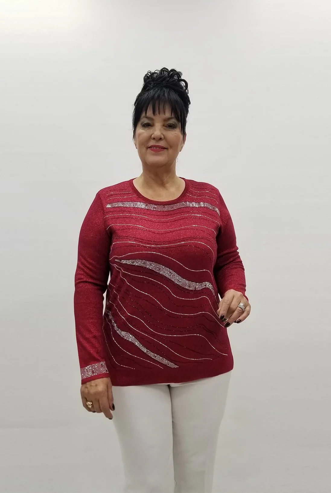 Miraggio Büyük Beden Bluz 99307 BORDO