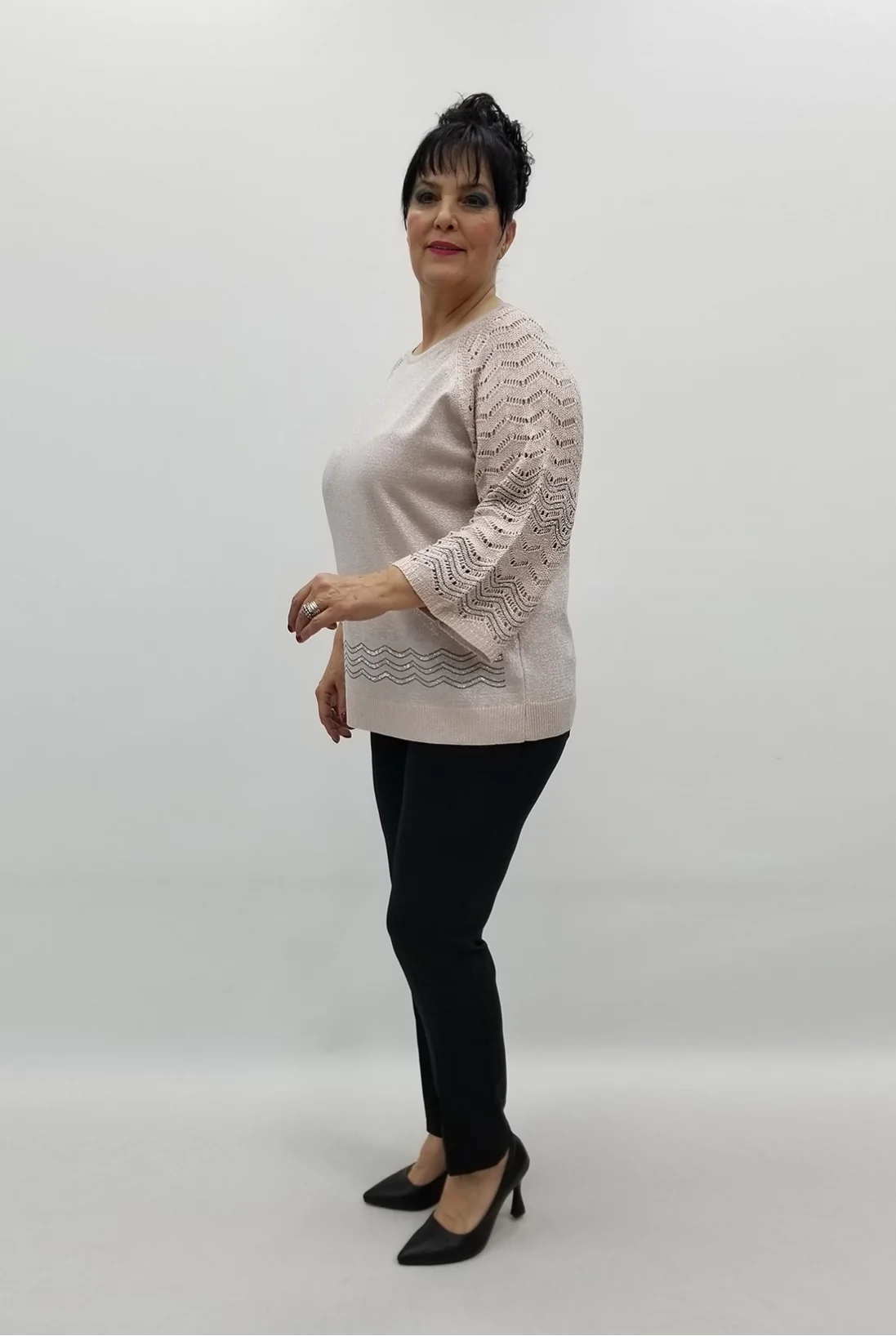 Miraggio Büyük Beden Bluz 99308 PUDRA