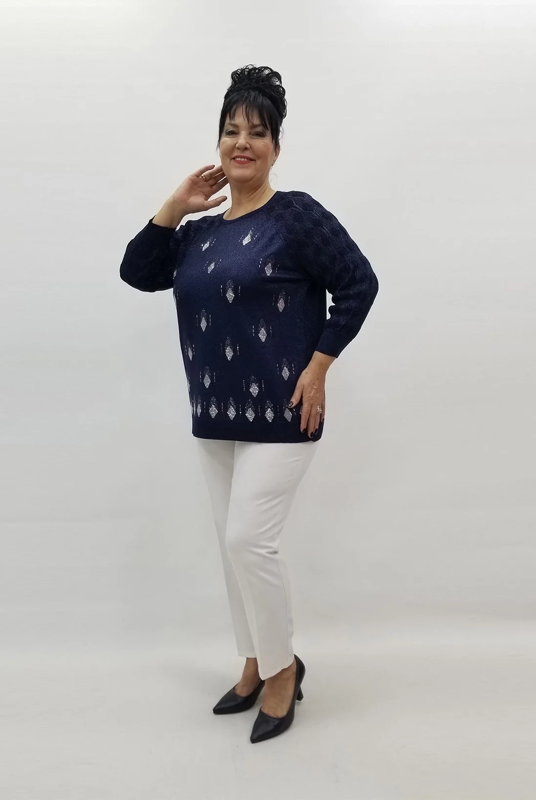 Miraggio Büyük Beden Bluz 99309 LACİVERT