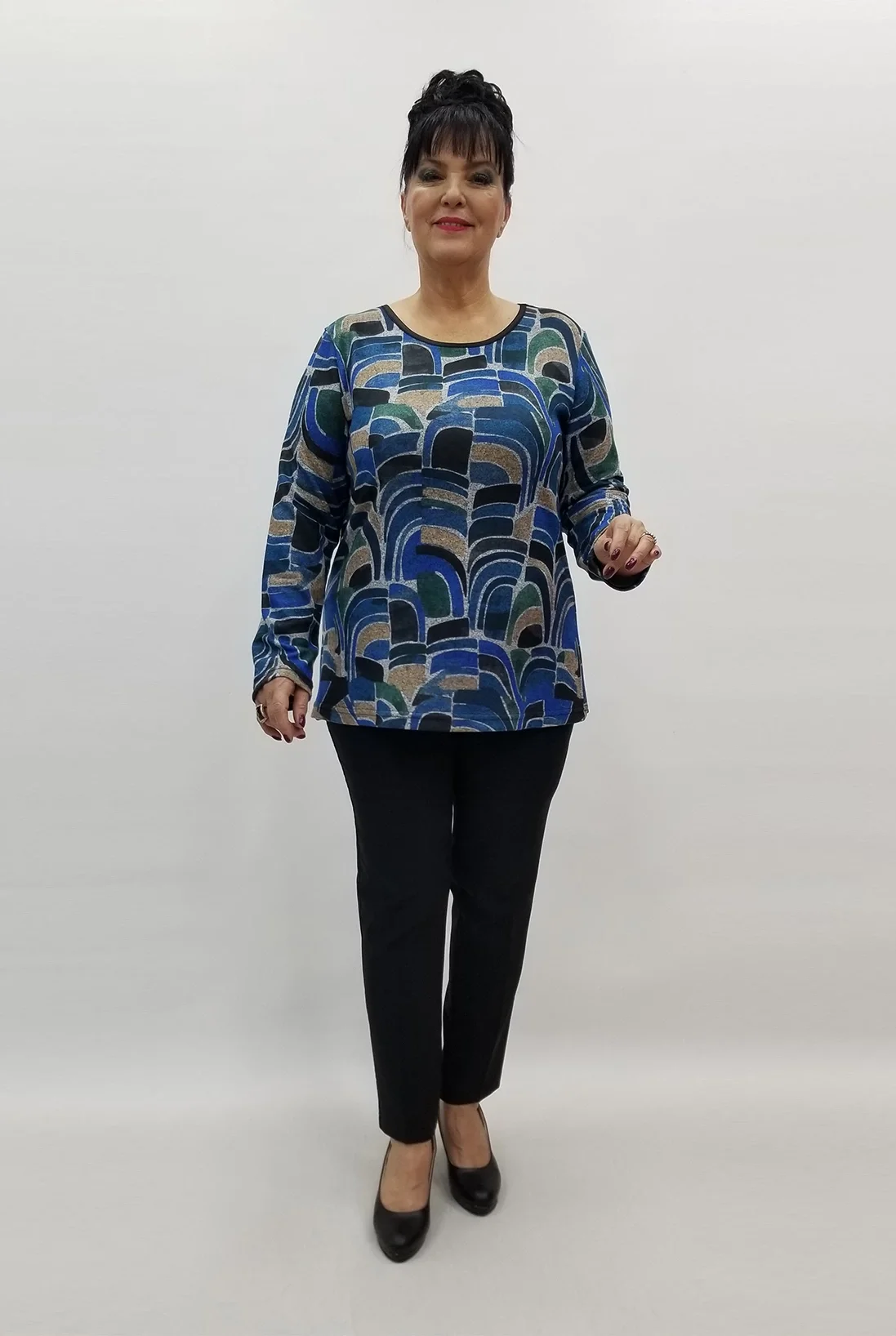 Miraggio Büyük Beden Bluz 99336 MAVİ