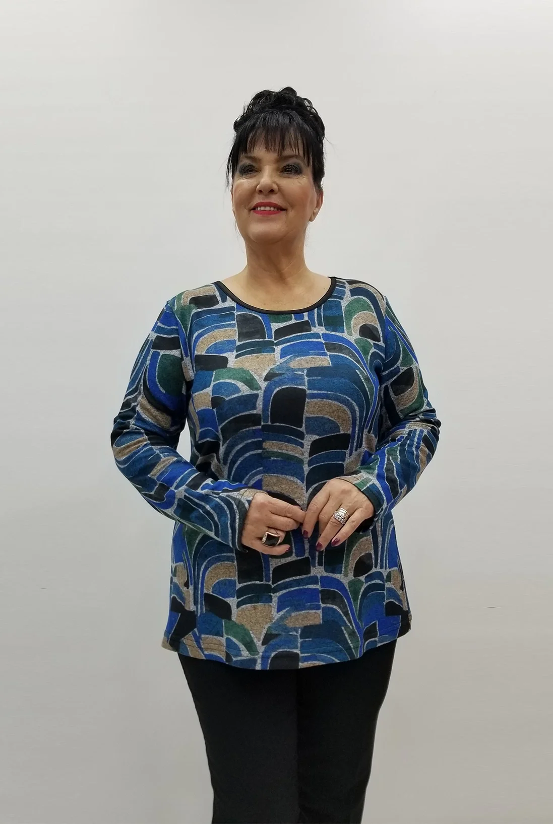 Miraggio Büyük Beden Bluz 99336 MAVİ