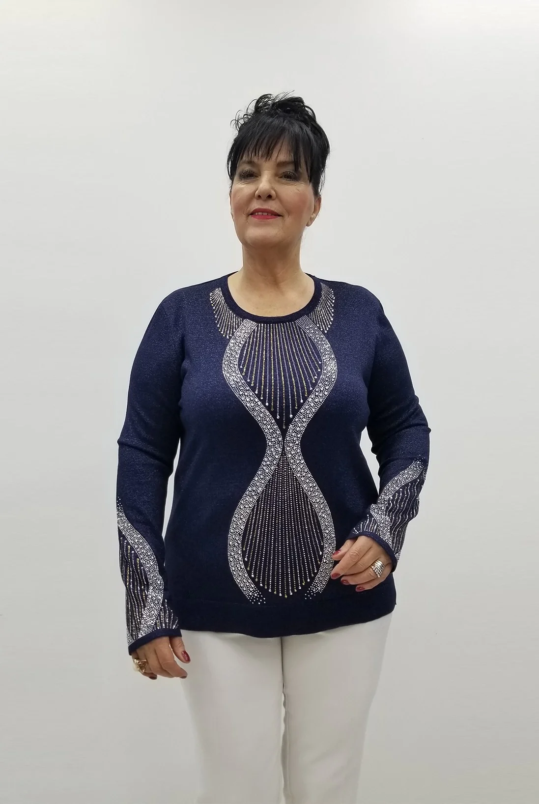 Miraggio Büyük Beden Bluz 99342 LACİVERT