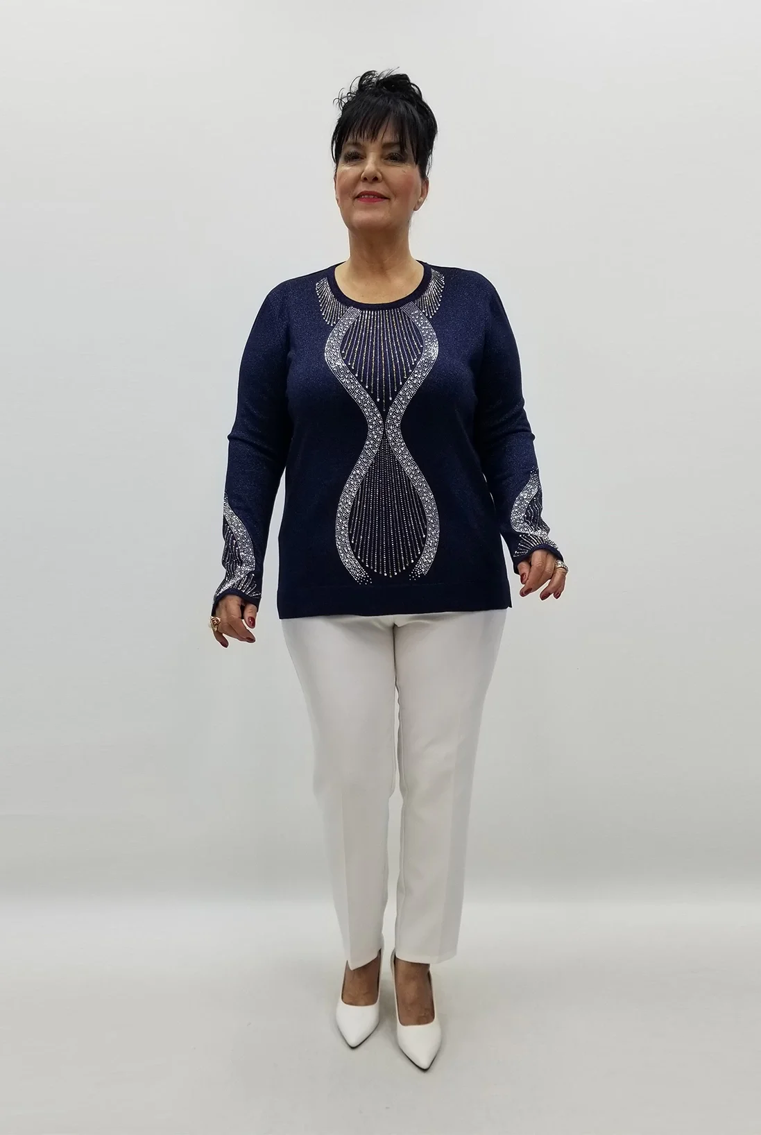 Miraggio Büyük Beden Bluz 99342 LACİVERT