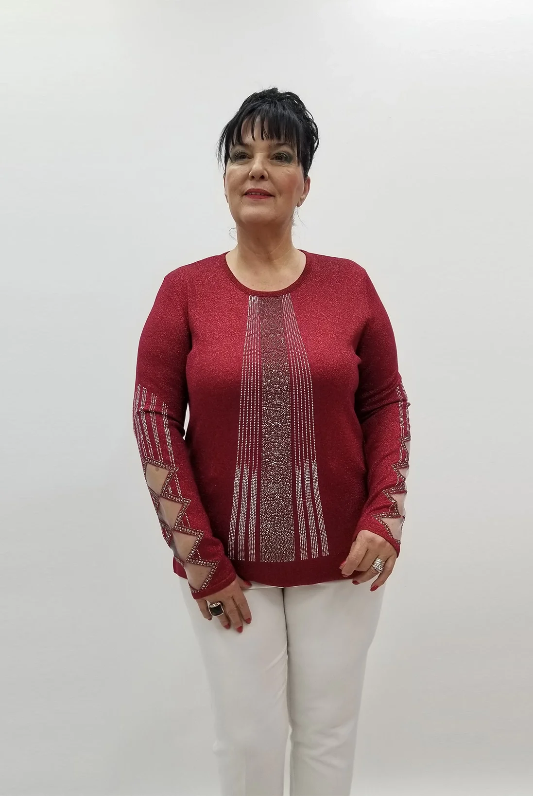 Miraggio Büyük Beden Bluz 99406 BORDO