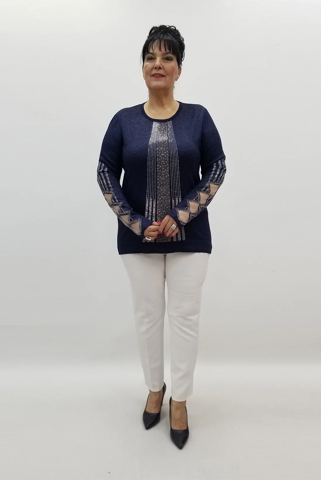 Miraggio Büyük Beden Bluz 99406 LACİVERT