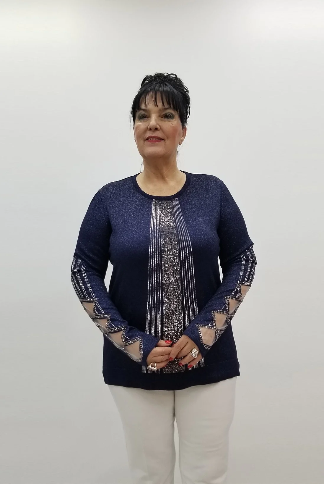 Miraggio Büyük Beden Bluz 99406 LACİVERT