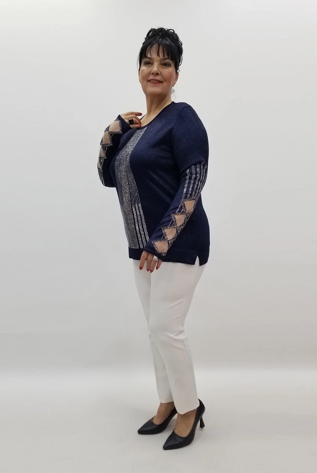 Miraggio Büyük Beden Bluz 99406 LACİVERT