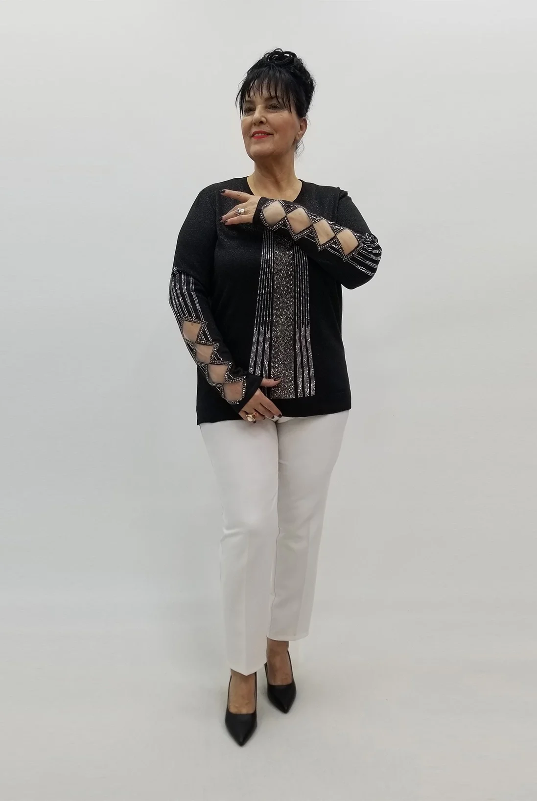 Miraggio Büyük Beden Bluz 99406 SİYAH