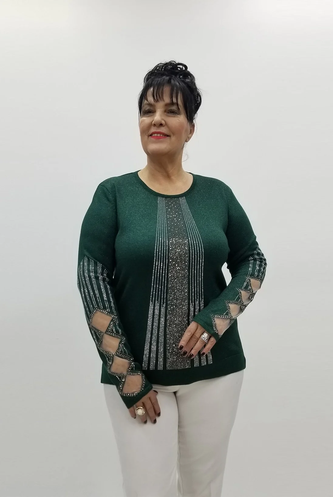 Miraggio Büyük Beden Bluz 99406 ZÜMRÜT YEŞİLİ