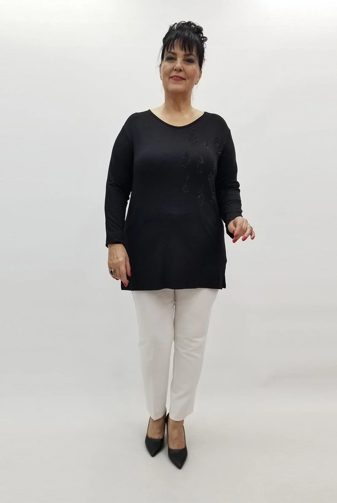 Miraggio Büyük Beden Bluz 99429 SİYAH