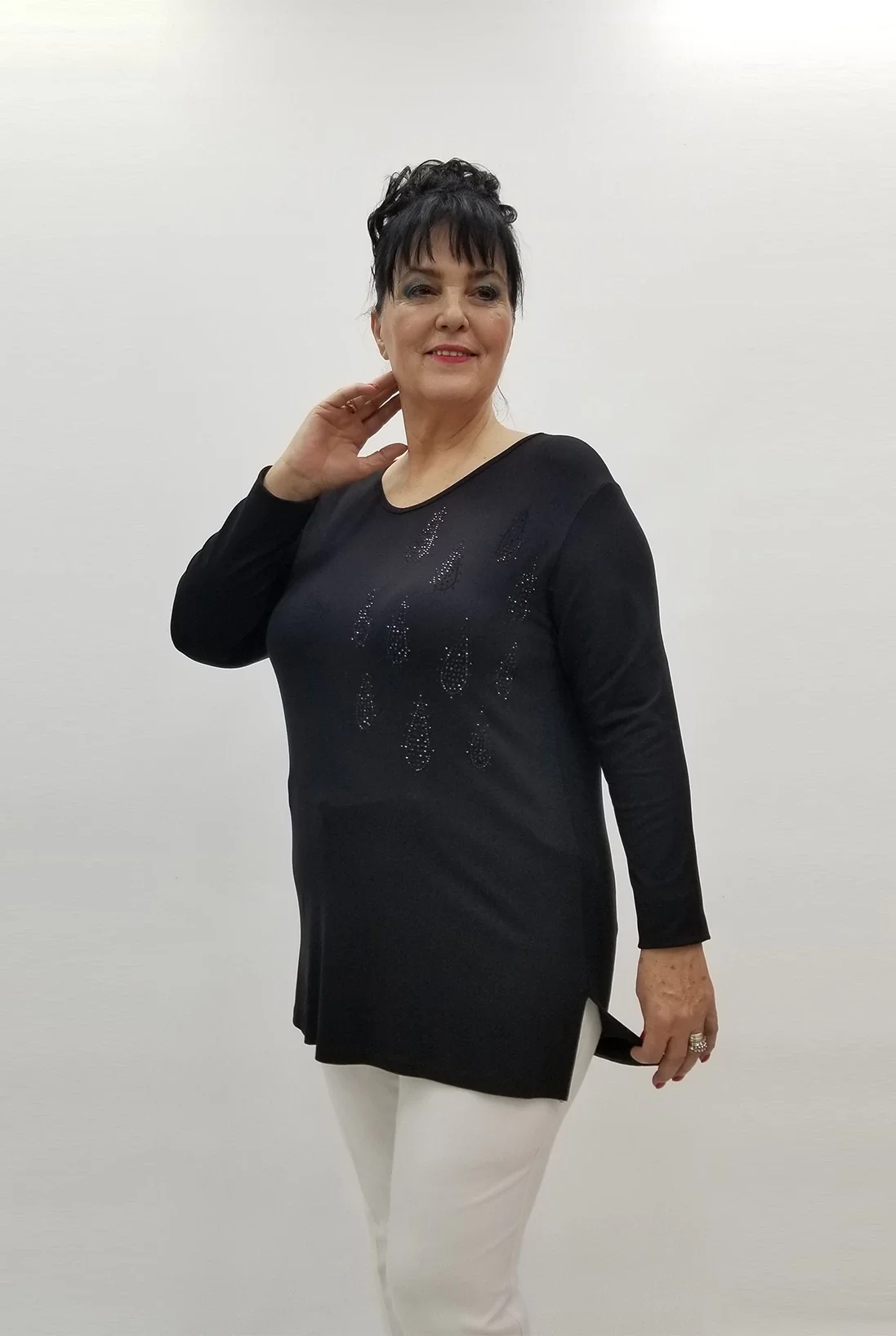 Miraggio Büyük Beden Bluz 99429 SİYAH