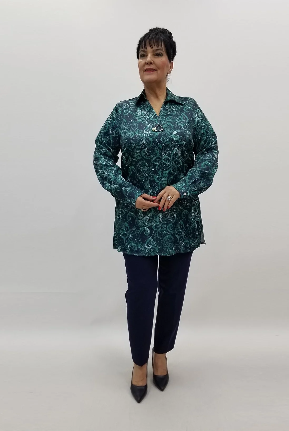 Miraggio Büyük Beden Bluz 99449 YEŞİL