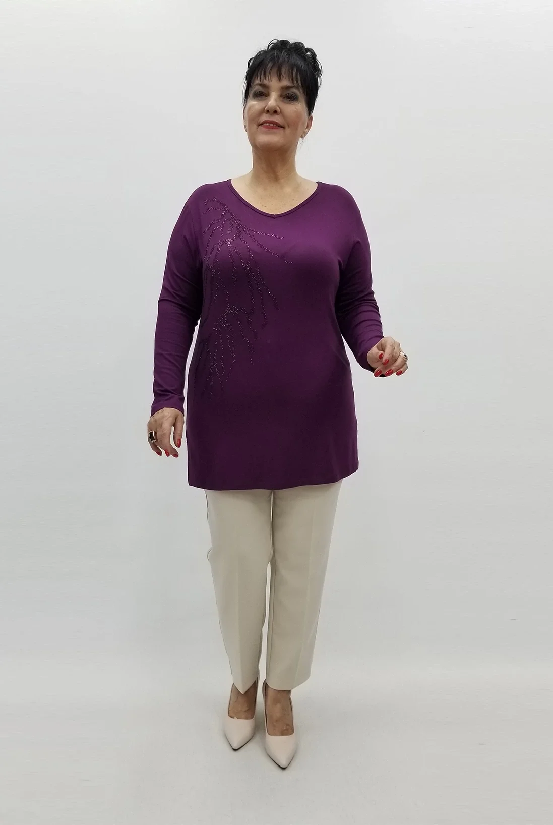 Miraggio Büyük Beden Bluz 99455 MOR