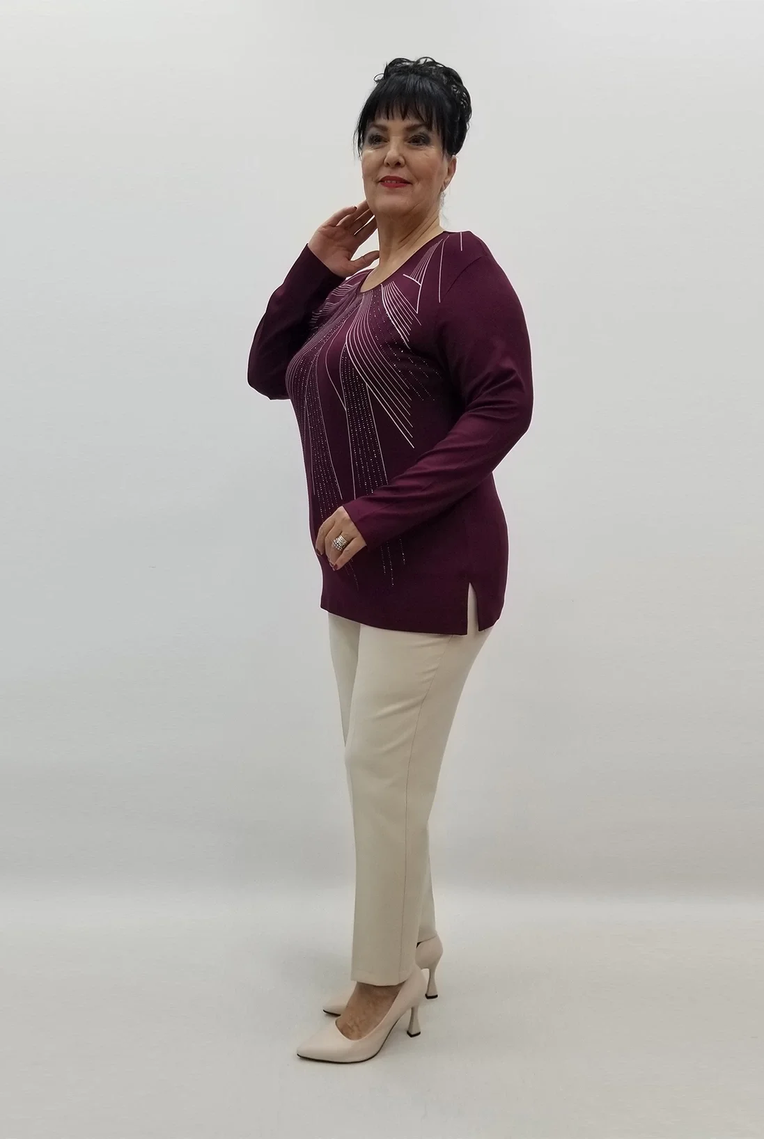 Miraggio Büyük Beden Bluz 99474 BORDO