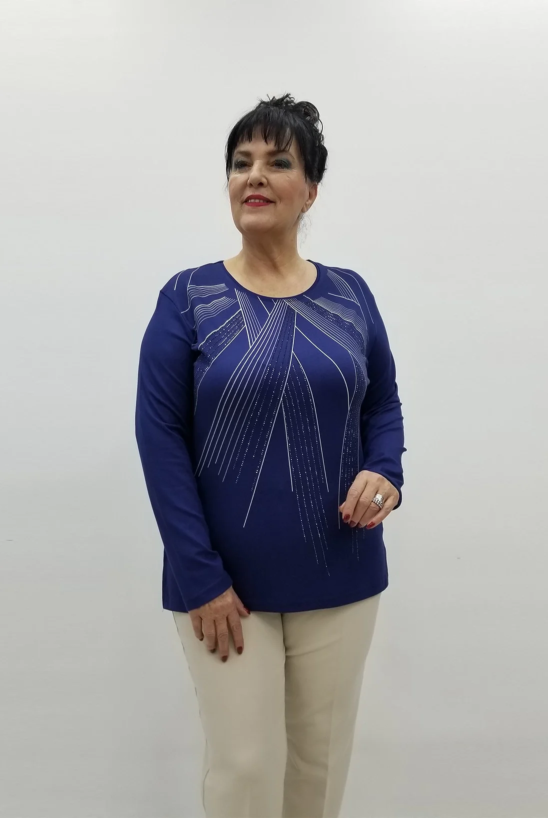 Miraggio Büyük Beden Bluz 99474 LACİVERT