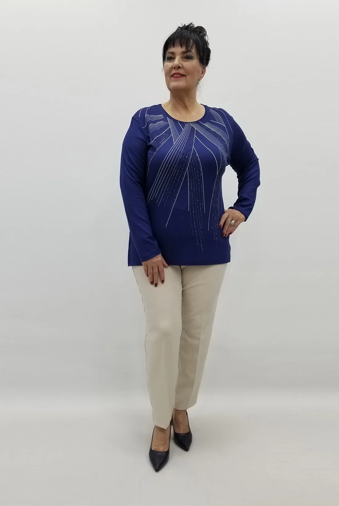 Miraggio Büyük Beden Bluz 99474 LACİVERT