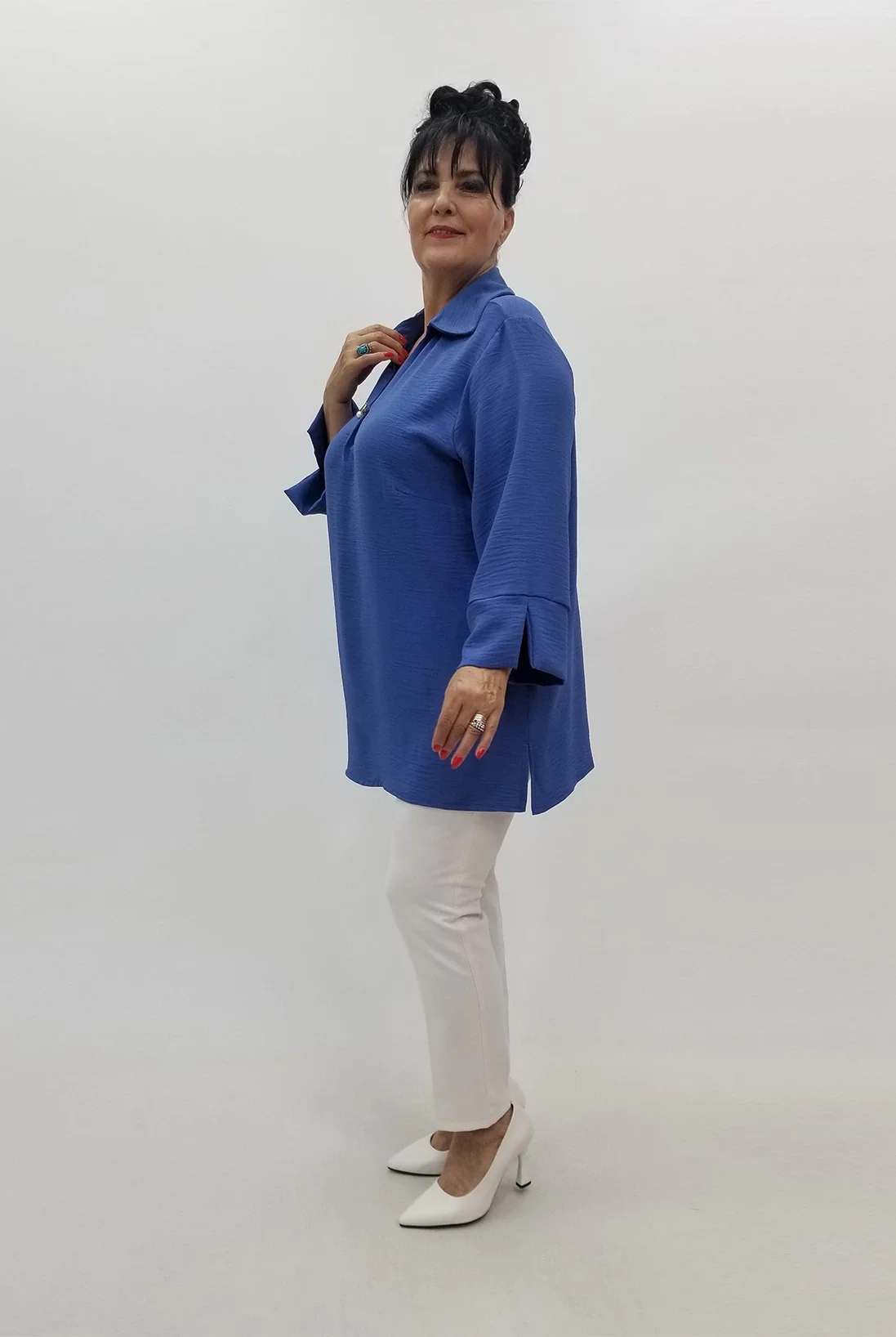 Miraggio Büyük Beden Bluz 99507 İNDİGO