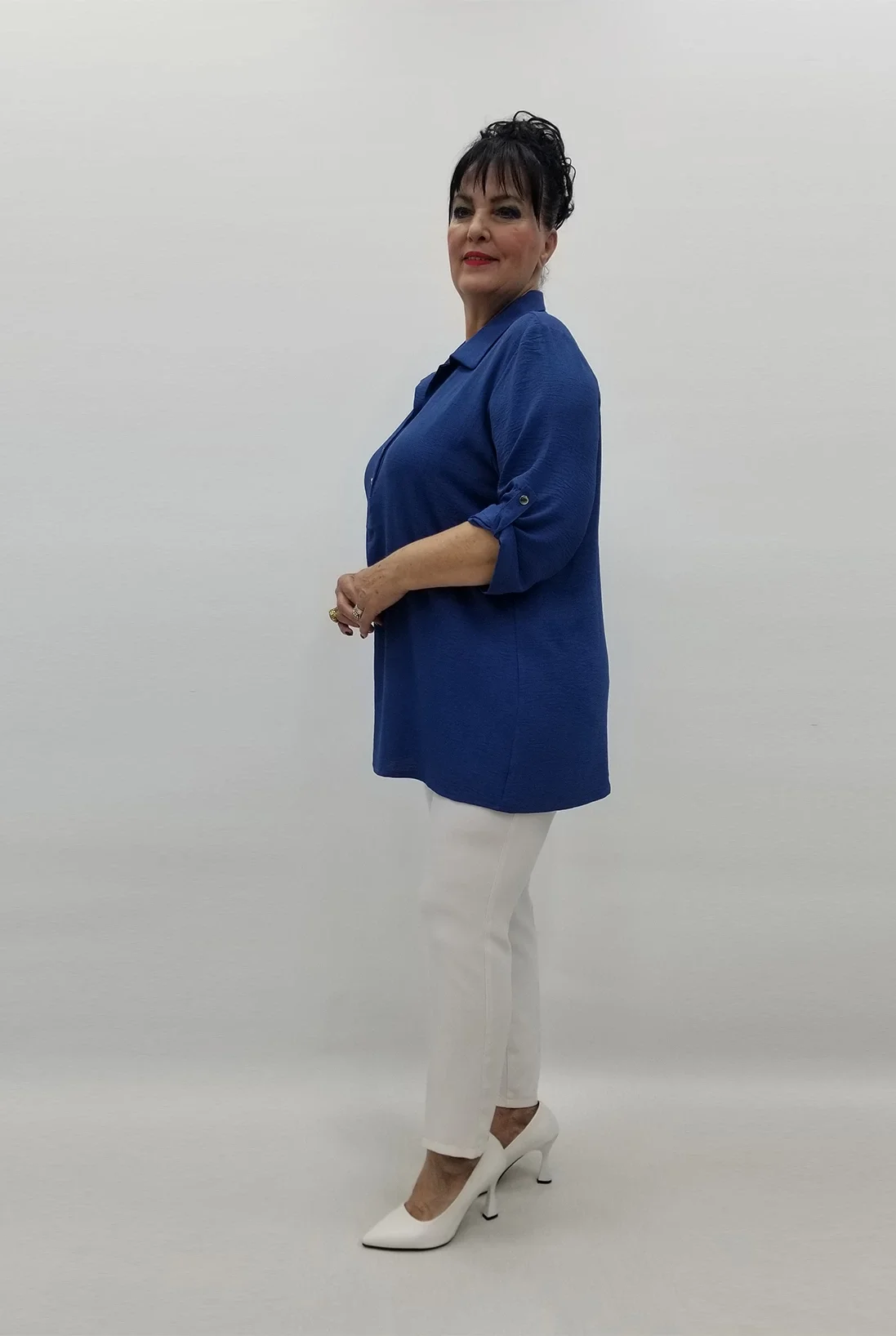 Miraggio Büyük Beden Bluz 99513 İNDİGO