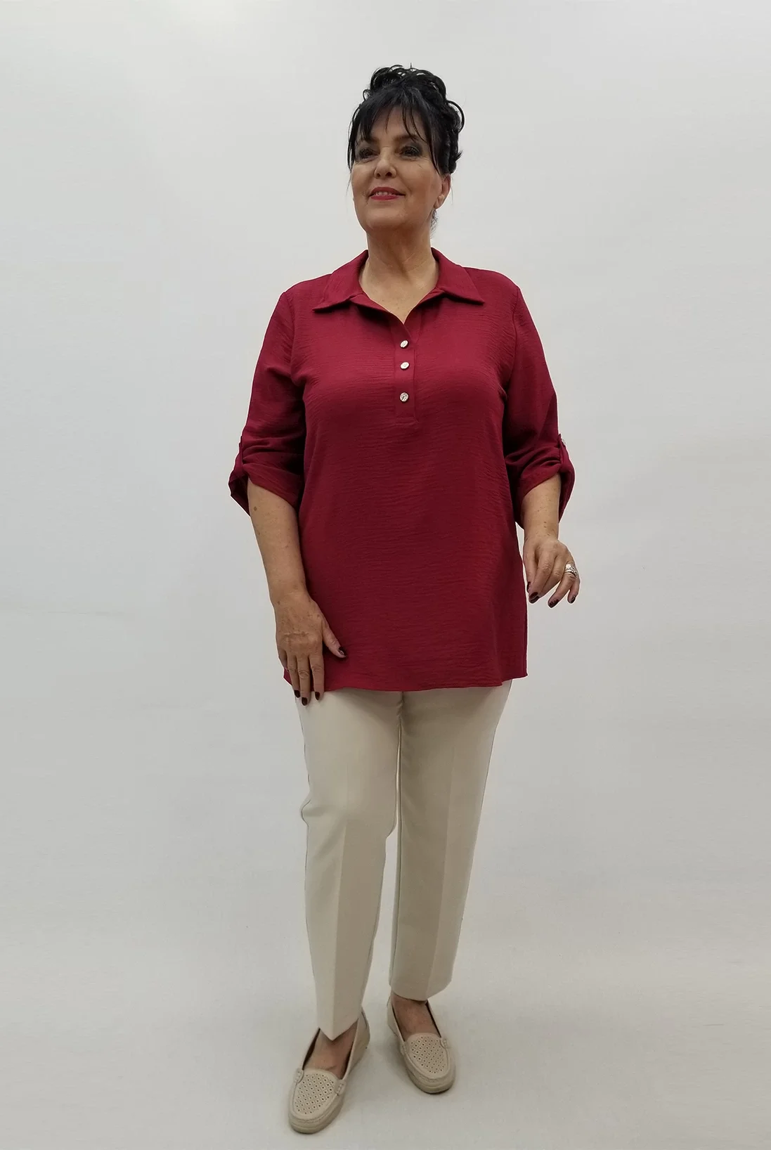 Miraggio Büyük Beden Bluz 99513 VİŞNE