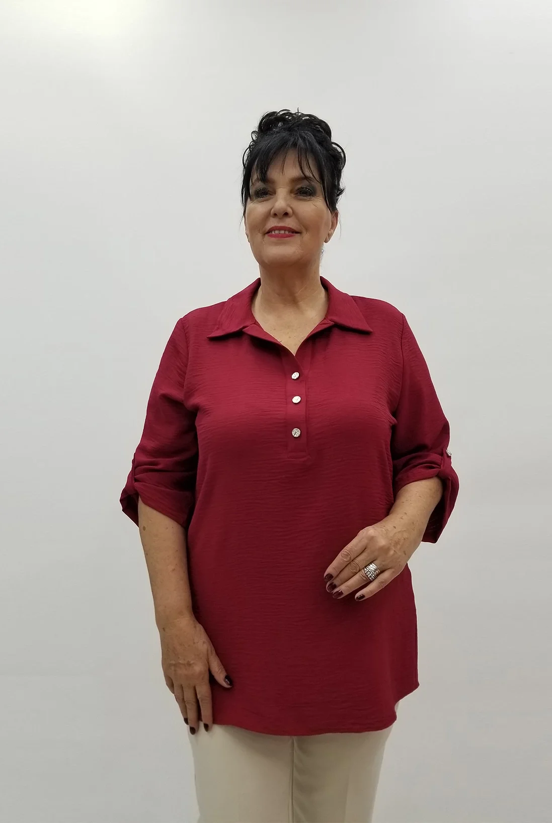 Miraggio Büyük Beden Bluz 99513 VİŞNE