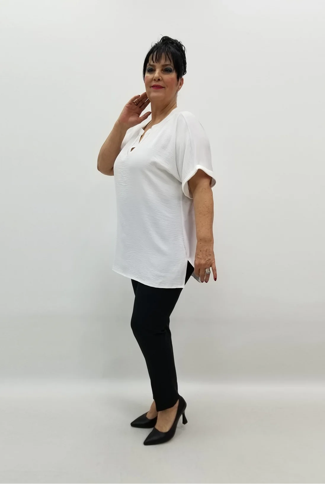 Miraggio Büyük Beden Bluz 99514 BEYAZ