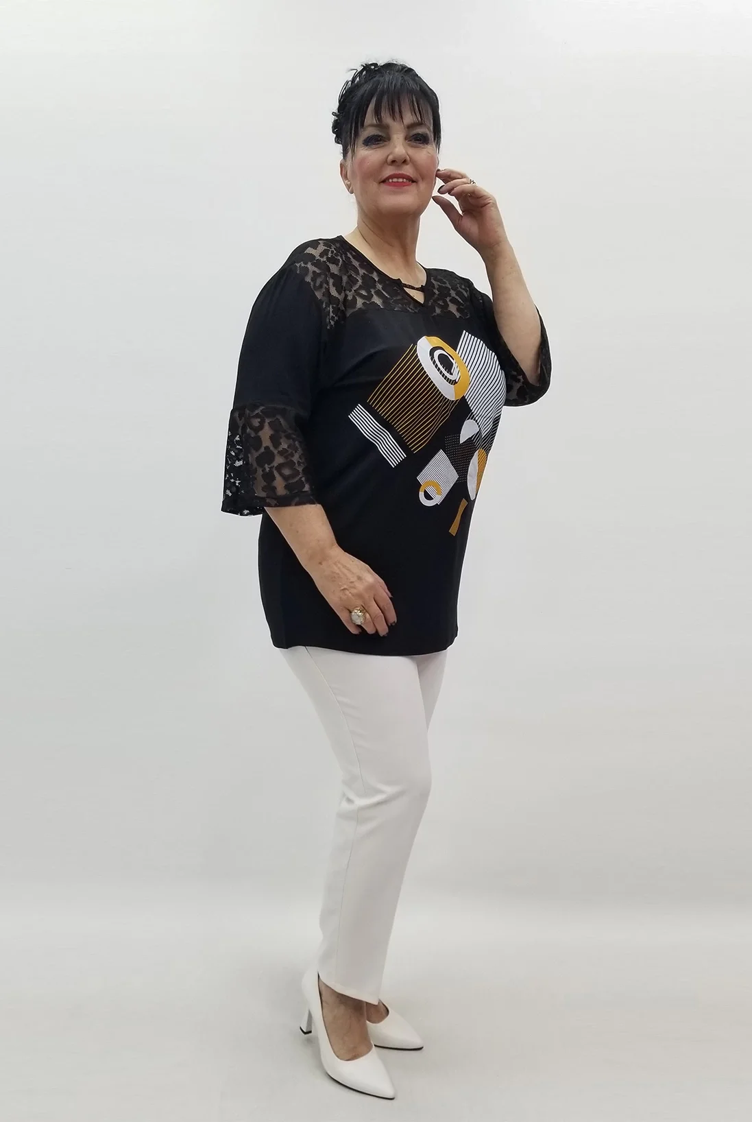 Miraggio Büyük Beden Bluz 99537 SİYAH