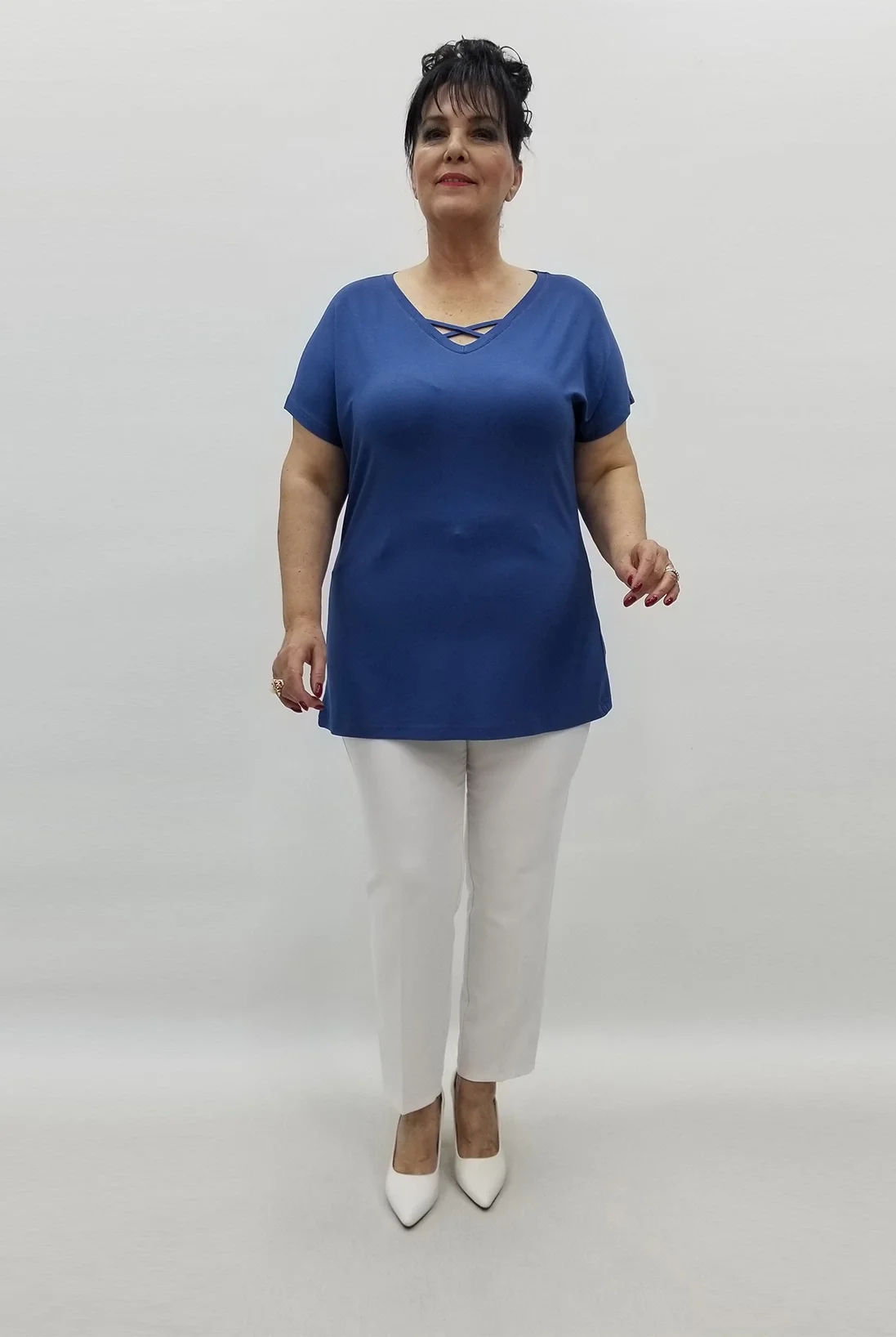 Miraggio Büyük Beden Bluz 99547 İNDİGO