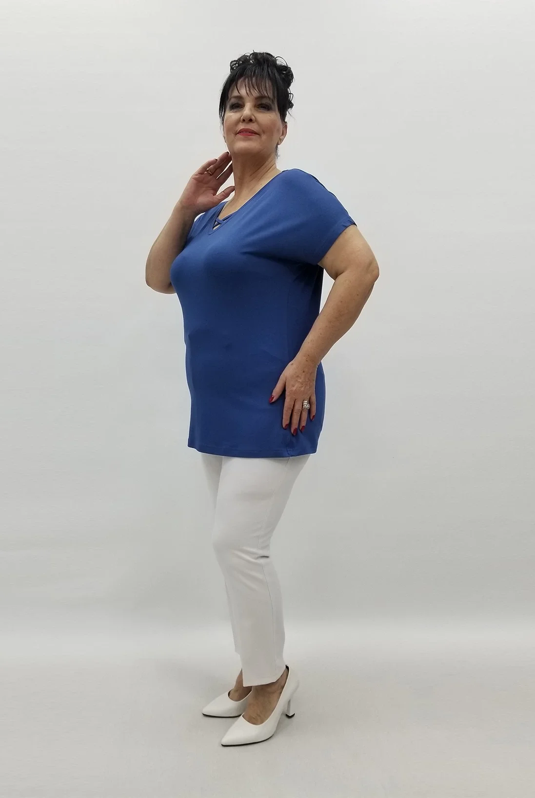 Miraggio Büyük Beden Bluz 99547 İNDİGO