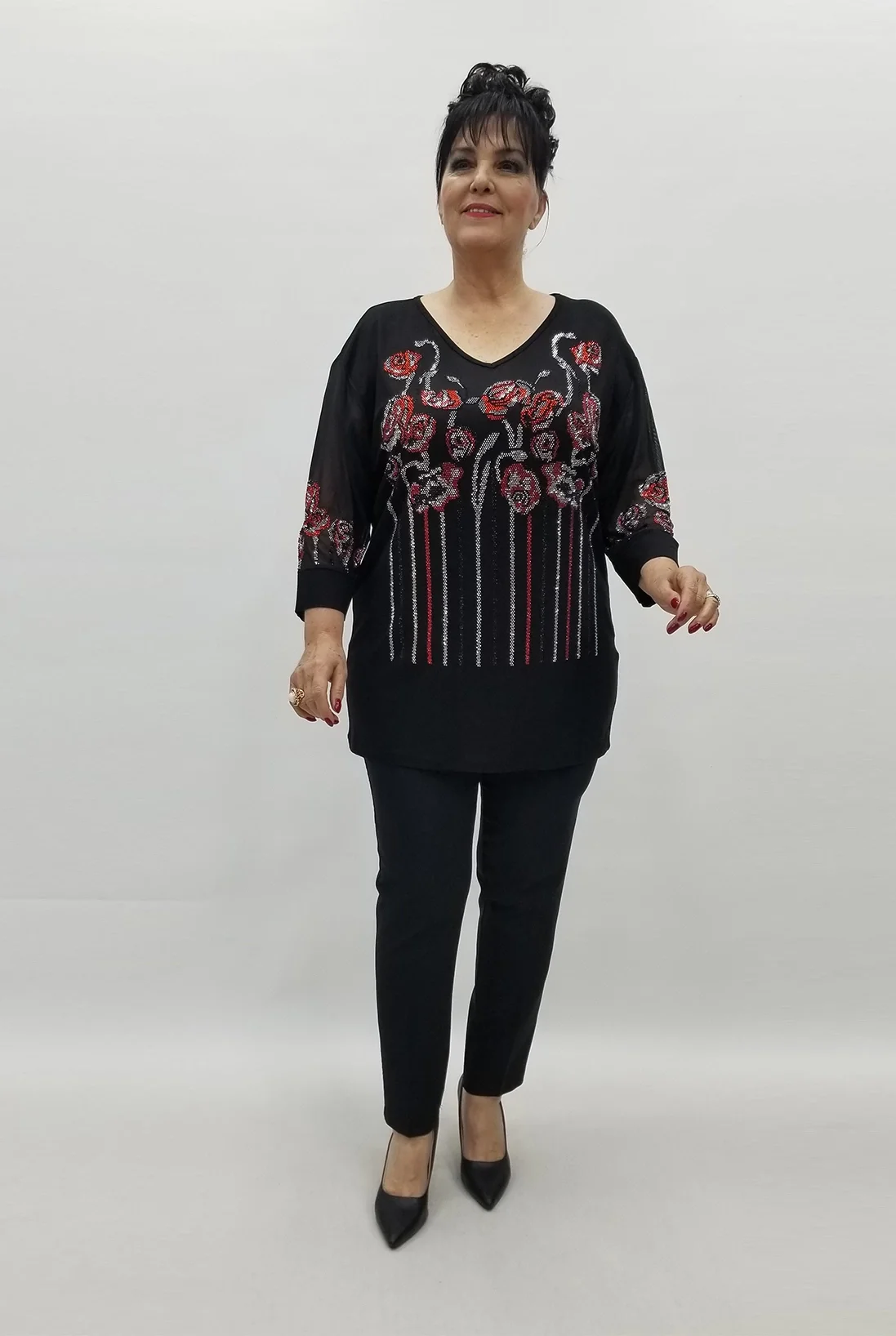 Miraggio Büyük Beden Bluz 99573 SİYAH