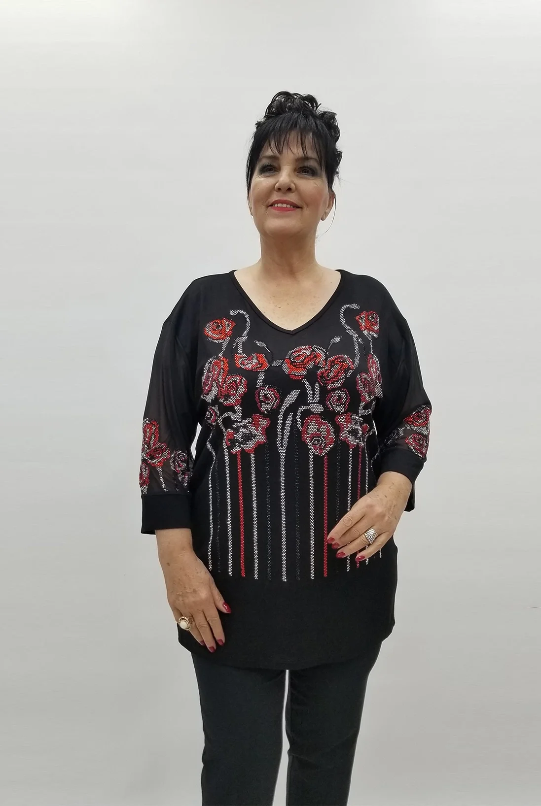 Miraggio Büyük Beden Bluz 99573 SİYAH