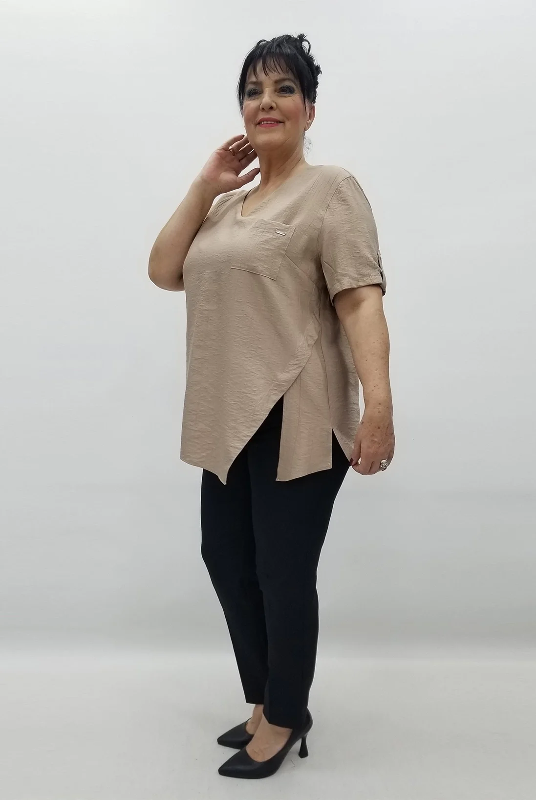 Miraggio Büyük Beden Bluz 99583 BEJ