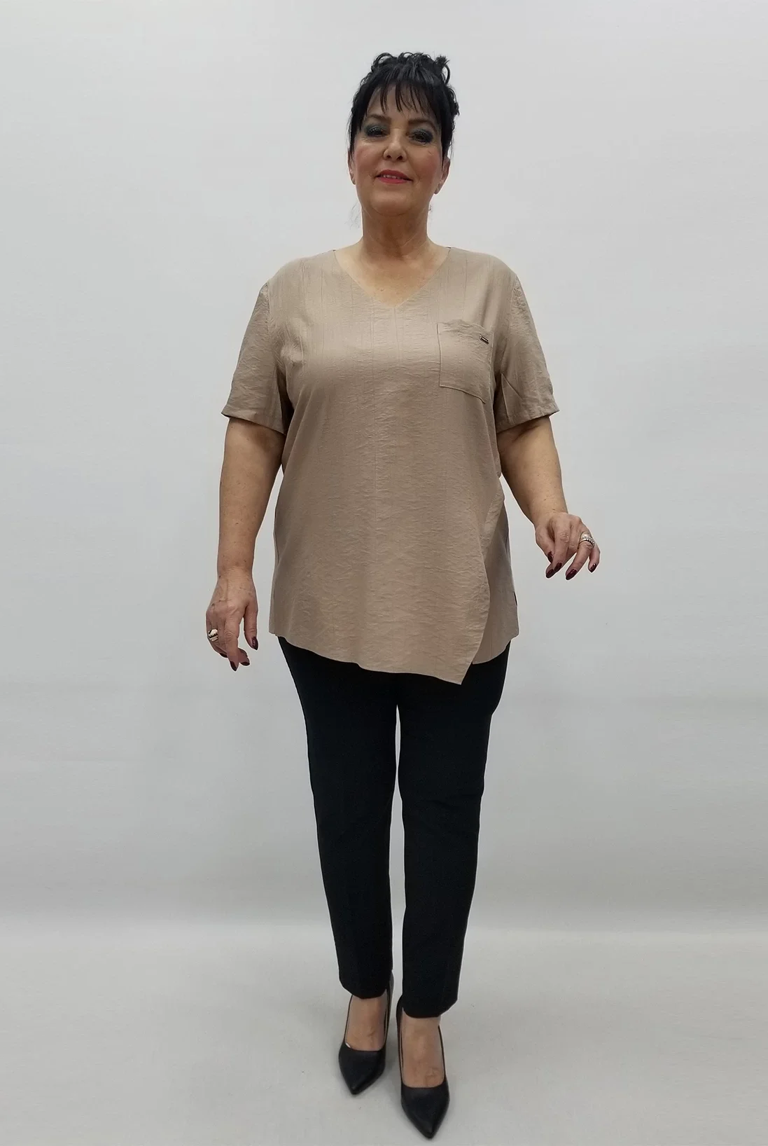 Miraggio Büyük Beden Bluz 99583 BEJ