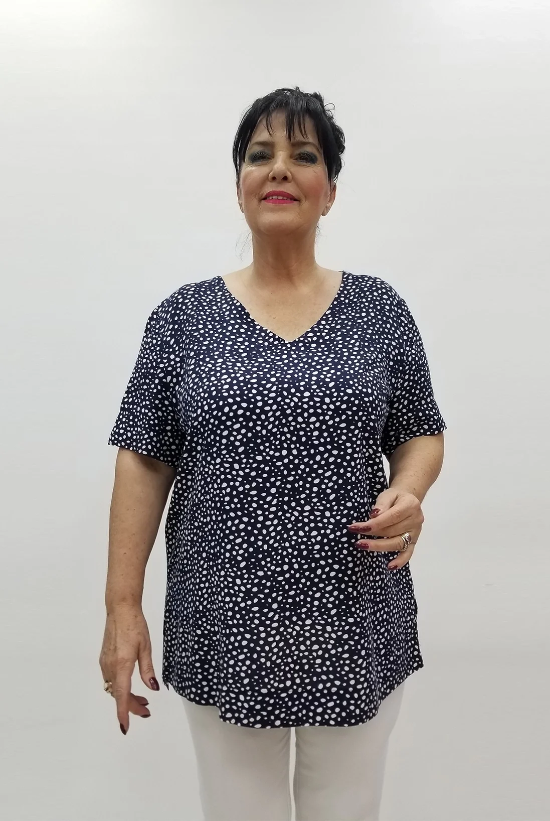 Miraggio Büyük Beden Bluz 99584 LACİ/BEYAZ