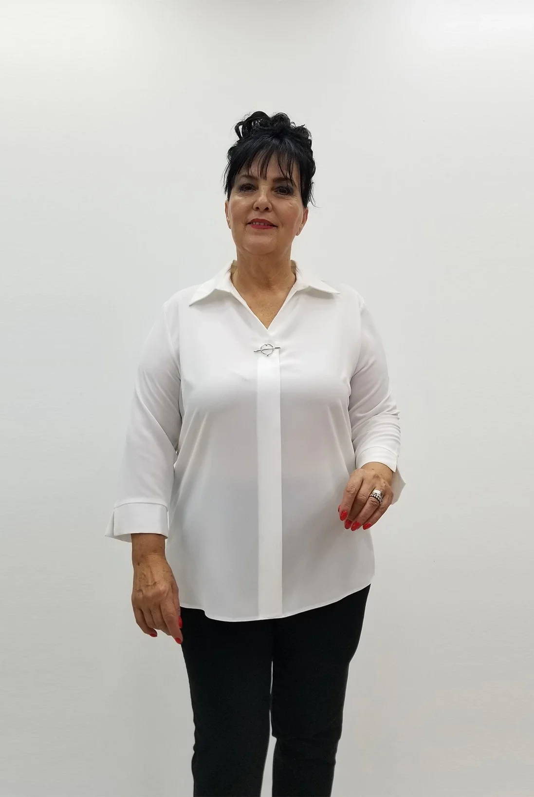 Miraggio Büyük Beden Bluz 99599 BEYAZ